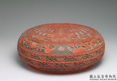 图片[2]-Round box with “spring” and “longevity” characters  Carved polychrome lacquerware  Ch’ing dynasty, Ch’ien-lung reign (1736-1795)-China Archive